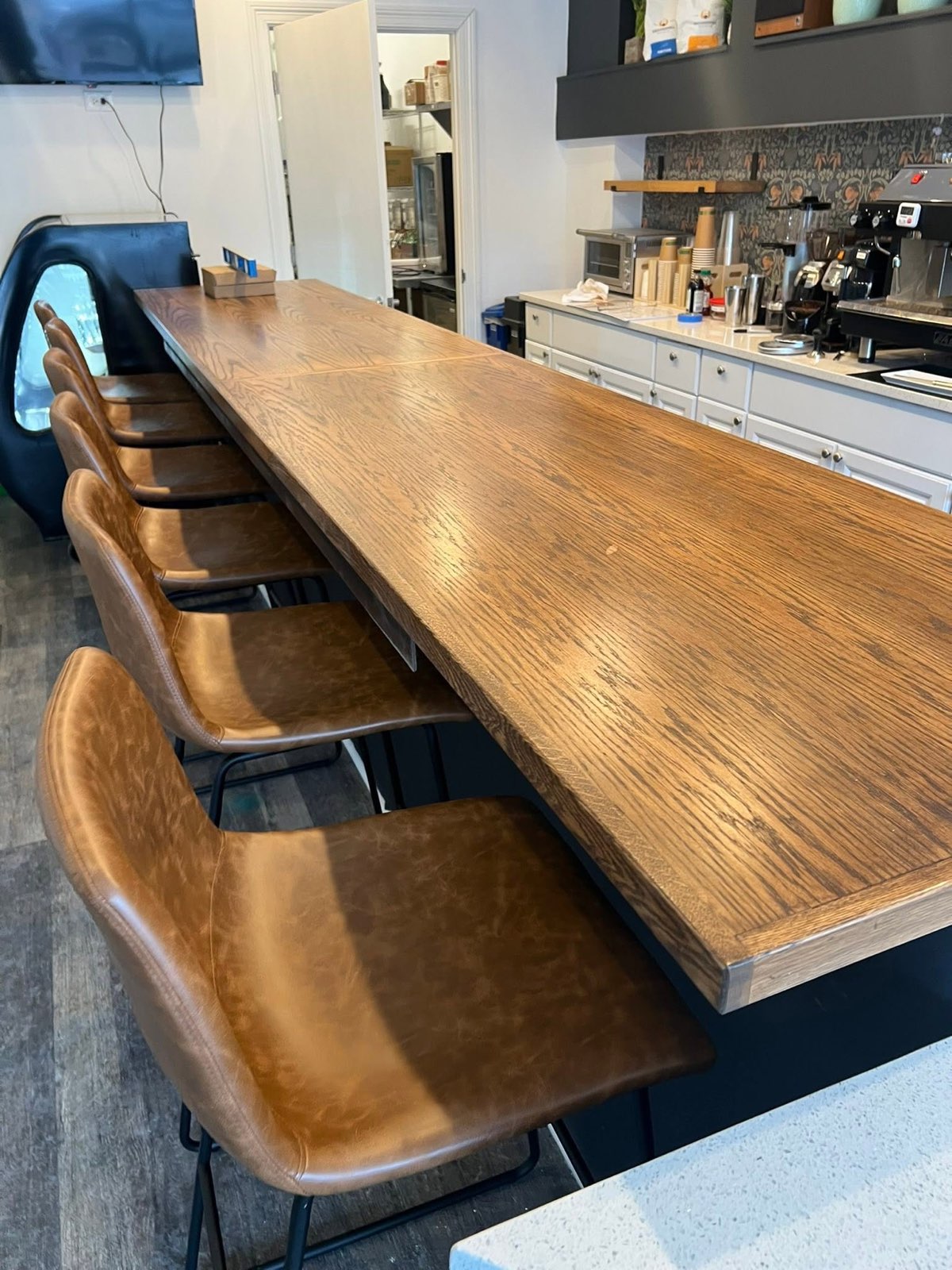 Cafe Oak Bar Top
